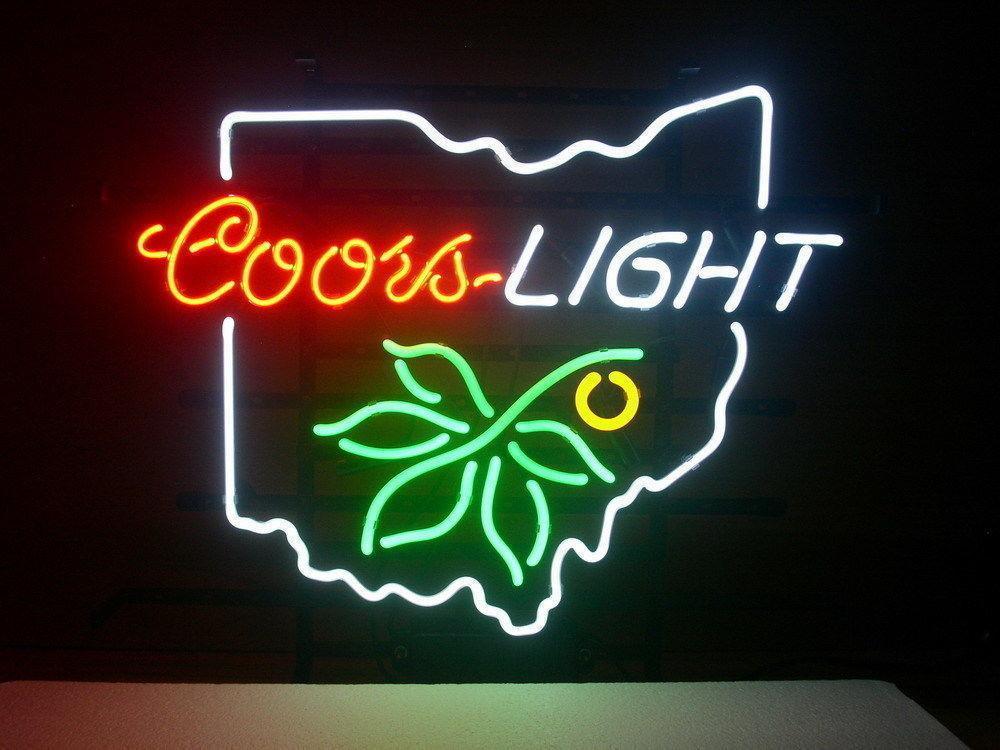 Custom Coors Light Ohio Buckeye Beer Neon Sign