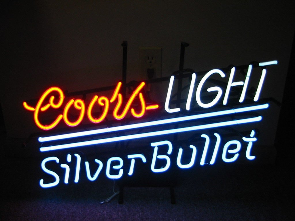 Custom Coors Light Silver Bullet Neon Sign