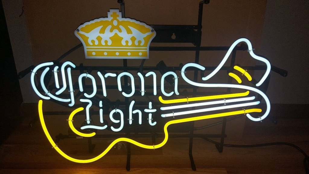 Custom Corona Light Guitar Crown Beer Neon Sign