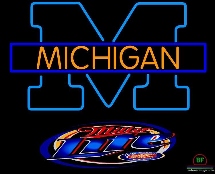Custom Miller Lite Michigan Wolverines Neon Sign NCAA Teams Neon Light
