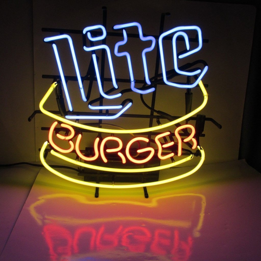 Custom Miller Lite Burger Neon Sign