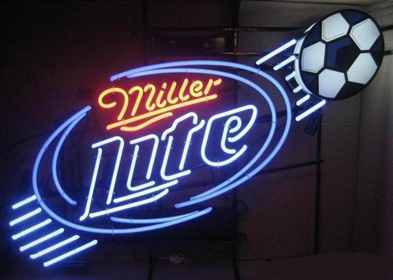 Custom Miller Lite Soccer Football Neon Sign