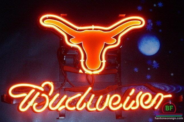 Custom Budweiser Texas Longhorns Neon Sign NCAA Teams Neon Light