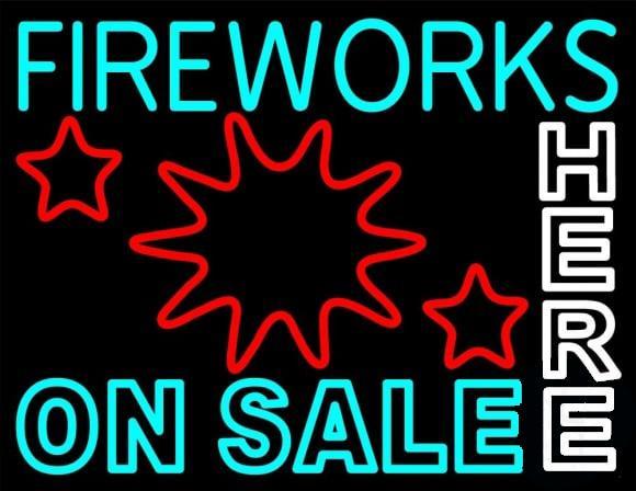 Custom Fireworks On Sale Here Neon Sign Real Neon Light
