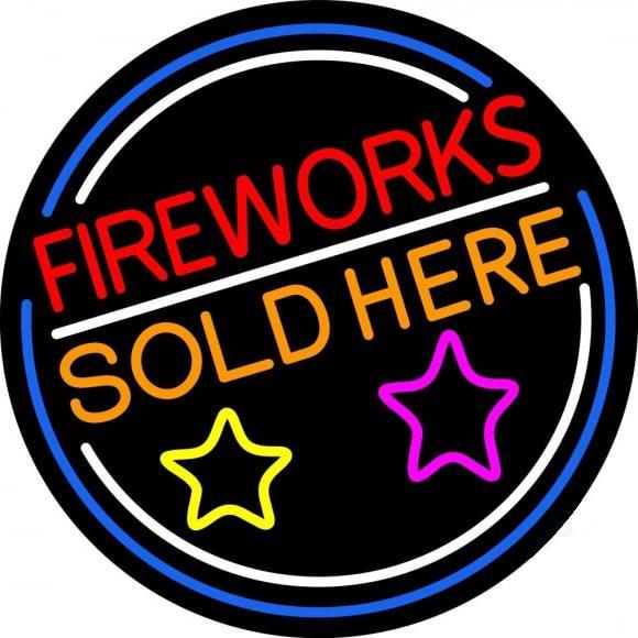 Custom Fireworks Sold Here Neon Sign Real Neon Light