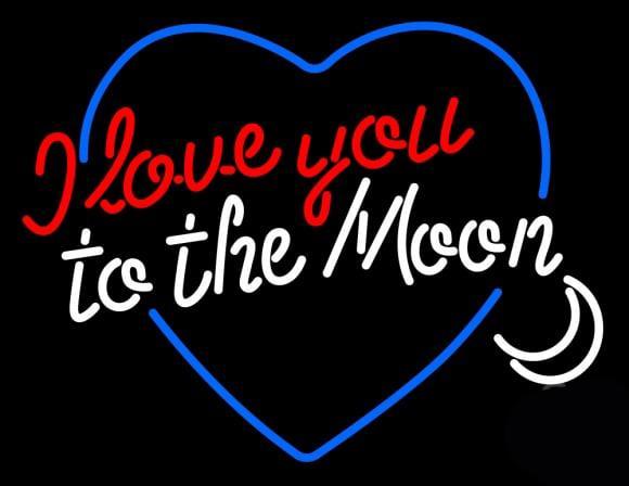 Custom I Love You To The Moon Neon Sign Real Neon Light