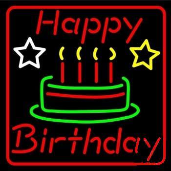Custom Happy Birthday Cake Neon Sign Real Neon Light