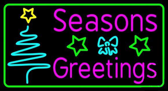 Custom Seasons Greetings With Bell Neon Sign Real Neon Light
