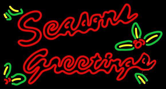 Custom Seasons Greetings With Bell Neon Sign Real Neon Light