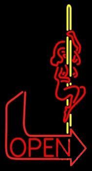 Custom Pole Dance Girl Open Neon Sign Real Neon Light