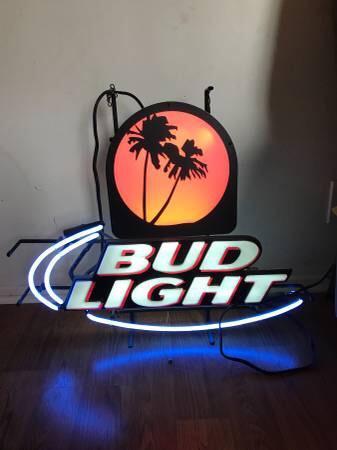 Custom Bud Light Palm Tree Neon Sign Real Neon Light