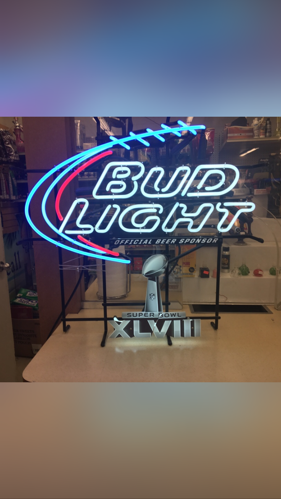 Custom Bud Light Super Bowl XLVIII Neon Sign Real Neon Light