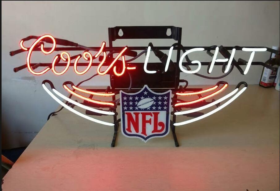 Custom Coors Light NFL Neon Sign Real Neon Light