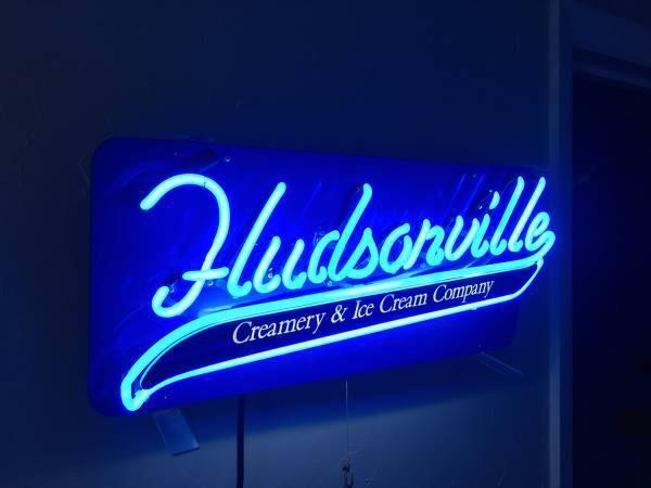 Custom Hudsonville Creamery & Ice Cream Company Neon Sign Real Neon Light