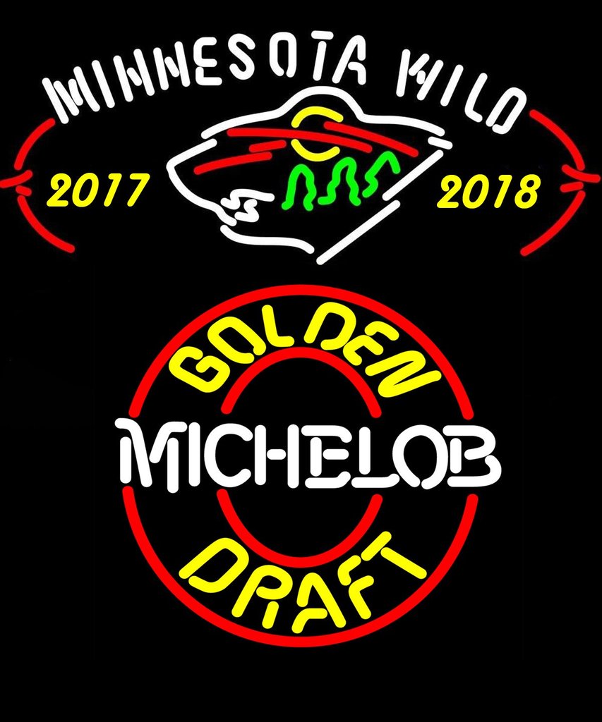 Custom Michelob Golden Draft Minnesota Wild NHL Sports Neon Sign White