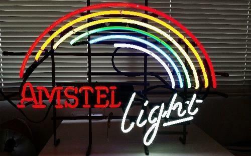 Custom Amstel Light Railbow Neon Sign Real Neon Light
