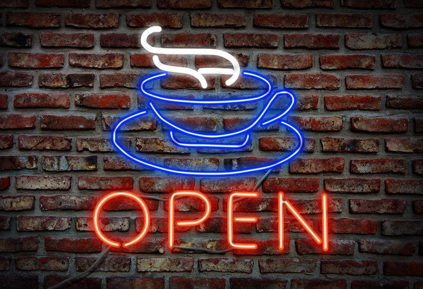 Custom Coffee Cafe Open Neon Sign