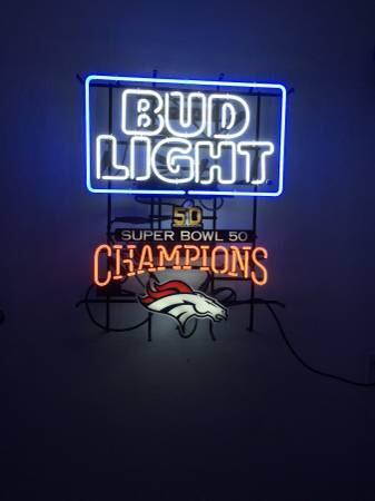 Custom Bud Light Denver Broncos Neon Sign NFL Teams Neon Light Real Neon Light
