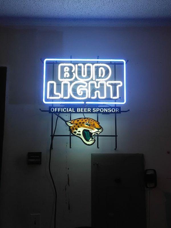 Custom Bud Light Jacksonville Jaguars Neon Sign NFL Teams Neon Light Real Neon Light