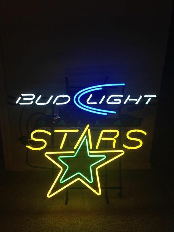 Custom Bud Light Stars Neon Sign Real Neon Light