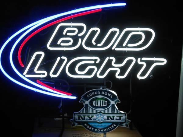Custom Bud Light Super Bowl NY NJ Host Committee Neon Sign Real Neon Light