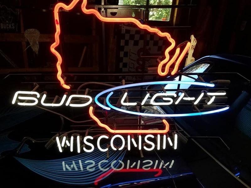 Custom Bud Light Wisconsin Neon Sign Real Neon Light
