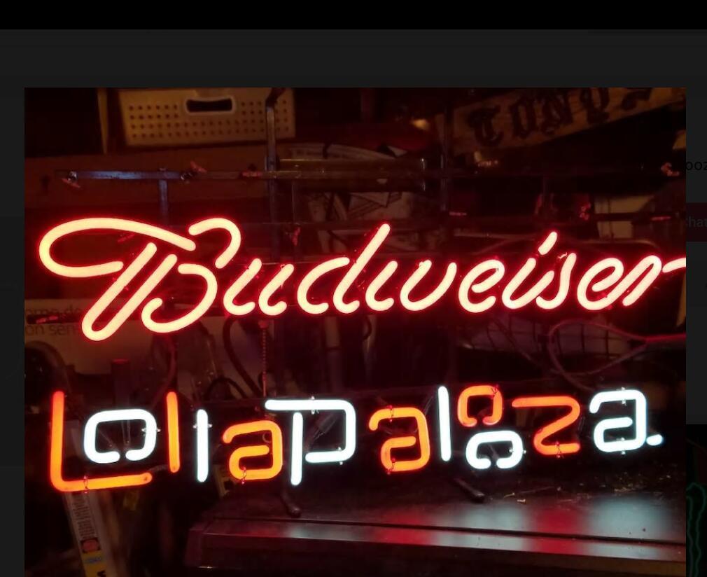 Custom Budweiser Lollalooza Neon Sign Real Neon Light