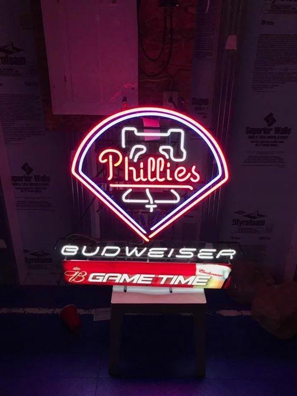 Custom Budweiser Philadelphia Phillies Neon Sign MLB Teams Neon Light Real Neon Light