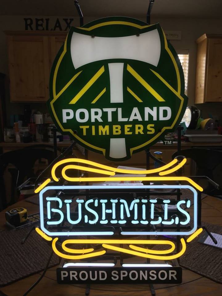 Custom Bushmills Portland Timbers Neon Sign MLB Teams Neon Light Real Neon Light