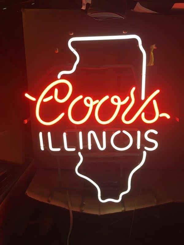 Custom Coors Light  llinois Neon Sign Real Neon Light