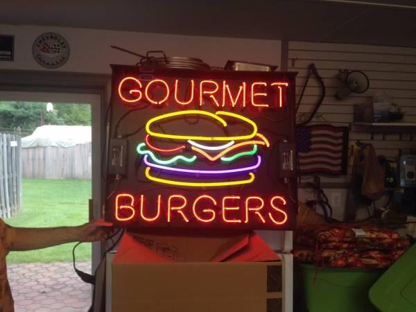 Custom Gourmet Burger Neon Sign Real Neon Light