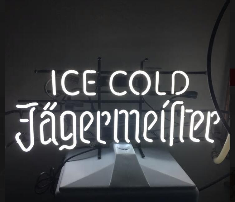 Custom Ice Cold Jagermeister Neon Sign Real Neon Light
