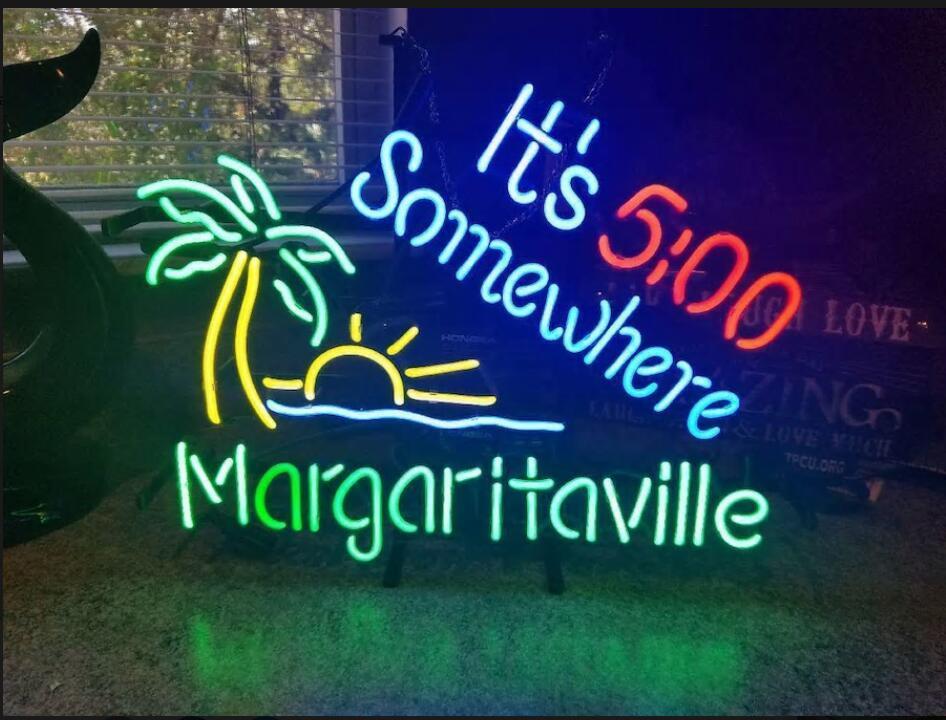 Custom Its 5 00 Somewhere Palm Tree Margaritaville Neon Sign Real Neon Light