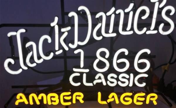 Custom Jack Daniels 1866 Classic Amber Lager Neon Sign Real Neon Light