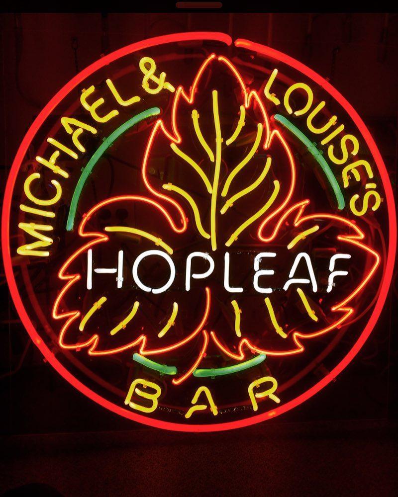 Custom Michael and Louise's Hopleaf Bar Neon Sign Real Neon Light