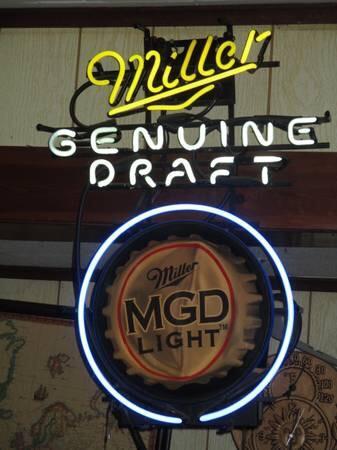 Custom Miller Genuine Draft MGD Neon Sign Real Neon Light