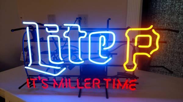 Custom Miller Lite Pirates Neon Sign NFL Teams Light Real Neon Light