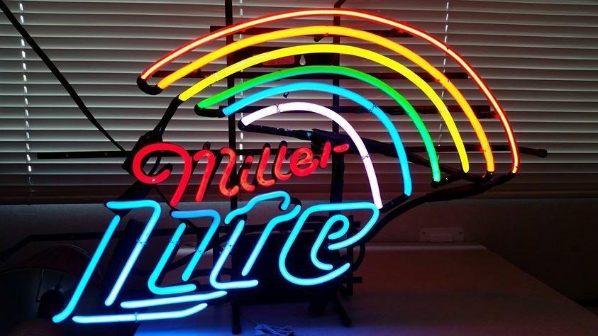 Custom Miller Lite Rainbowl Neon Sign Real Neon Light