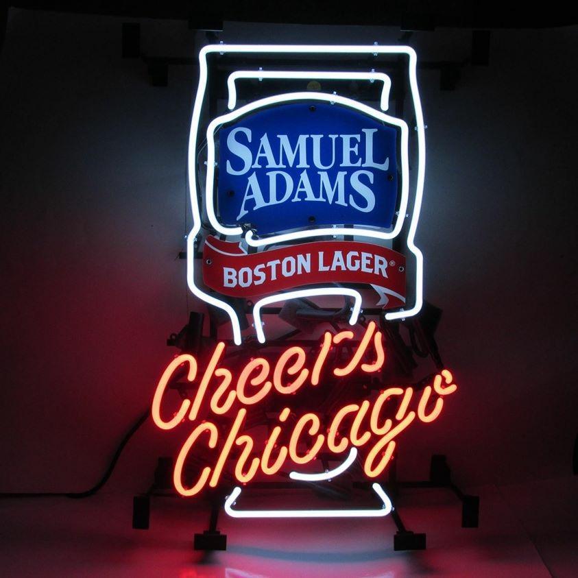 Custom Samuel Adams Cheers Chicago Neon Sign Real Neon Light