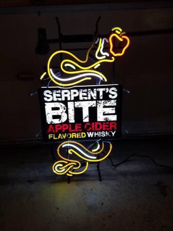 Custom Serpent's Bite Apple Cider Whiskey Neon Sign Real Neon Light