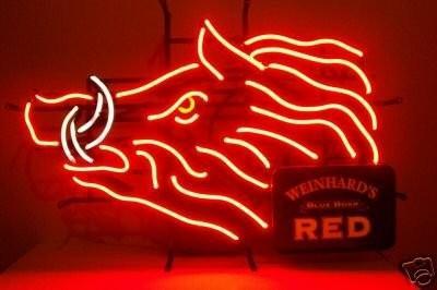 Custom Weinhards Blue Boar Head Neon Sign Real Neon Light