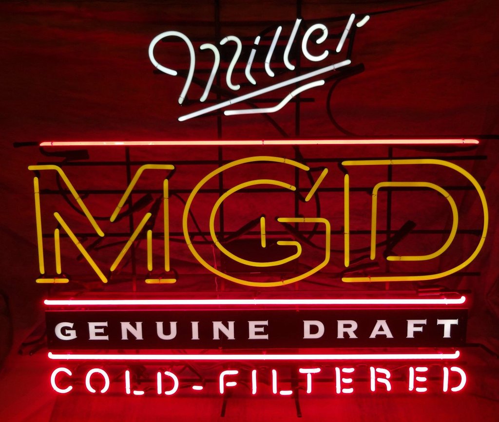 Custom Miller Lite MGD Genunine Draft Neon Sign