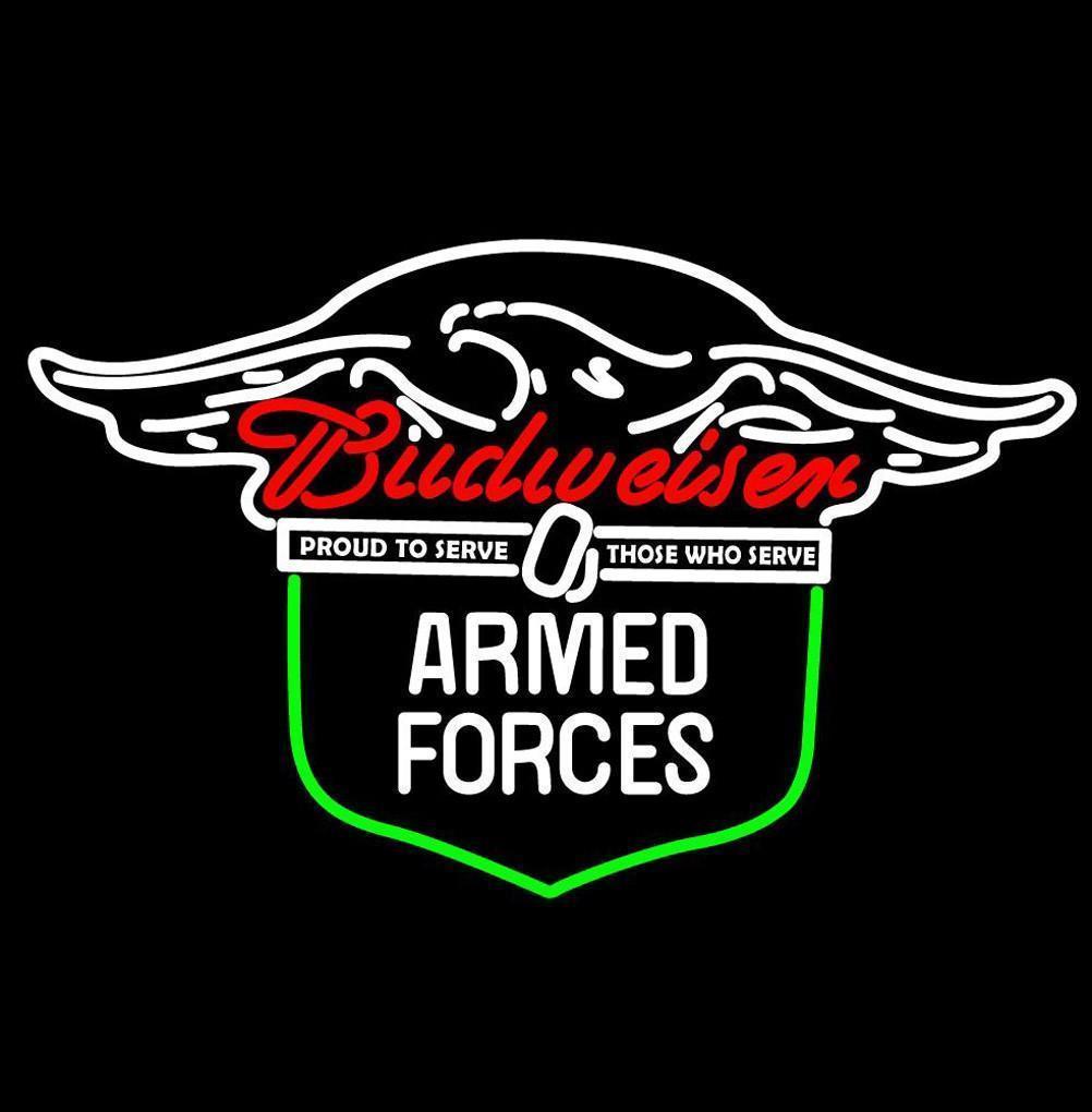 Custom Budweiser Proud To Serve Who Serve Armed Forces Neon Sign Tube Neon Light