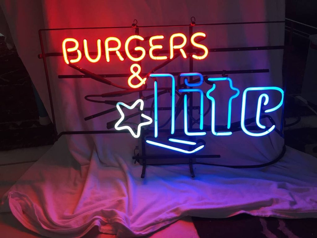 Custom Burgers and Lite Beer Neon Sign Tube Neon Light