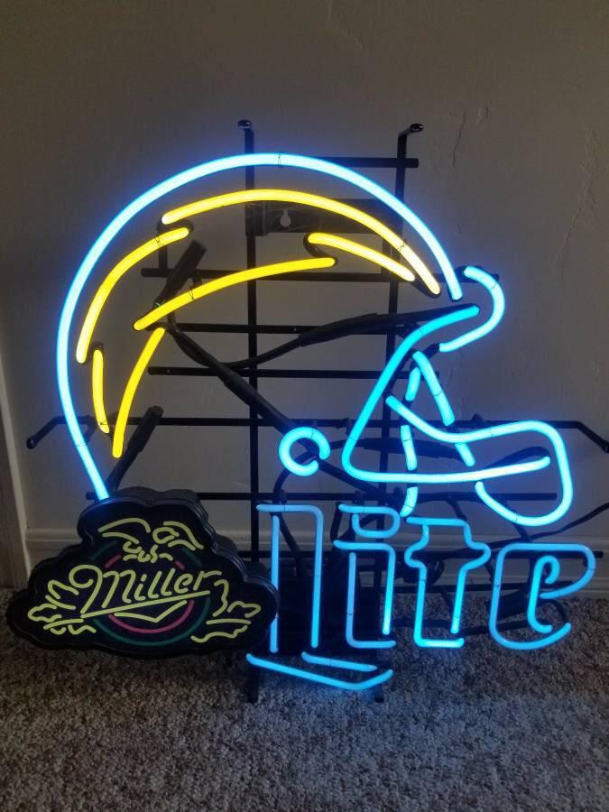 Custom Miller Lite Los Angeles Chargers Helmet NFL Sports Neon Sign Tube Neon Light