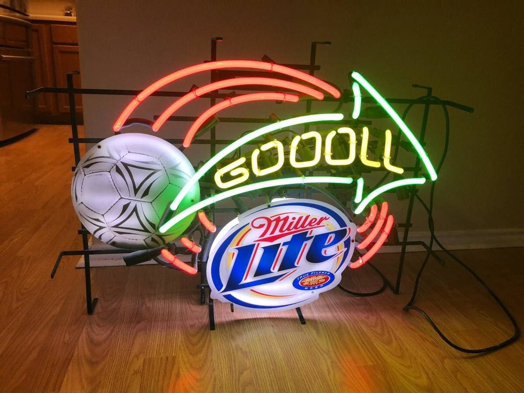 Custom Miller lite Soccer football Goool neon Sign Tube Neon Light