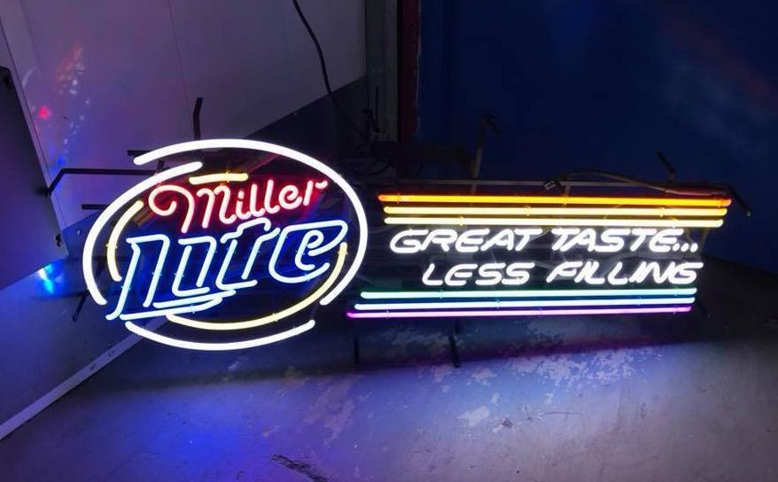 Custom Miller Lite Great Tast Less Filling Neon Sign Tube Neon Light