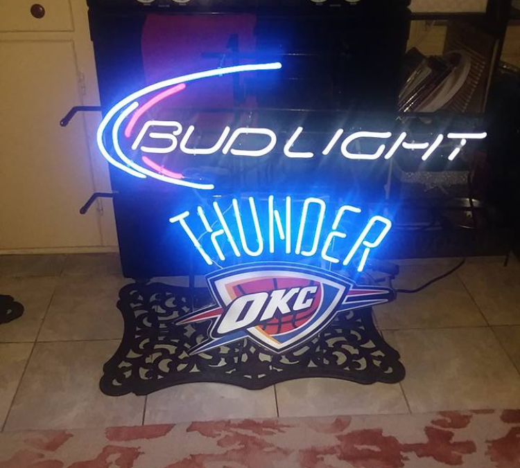 Custom Bud Light Oklahoma City Thunder NBA Sports Sports Neon Sign Tube Neon Light Tube Neon Light