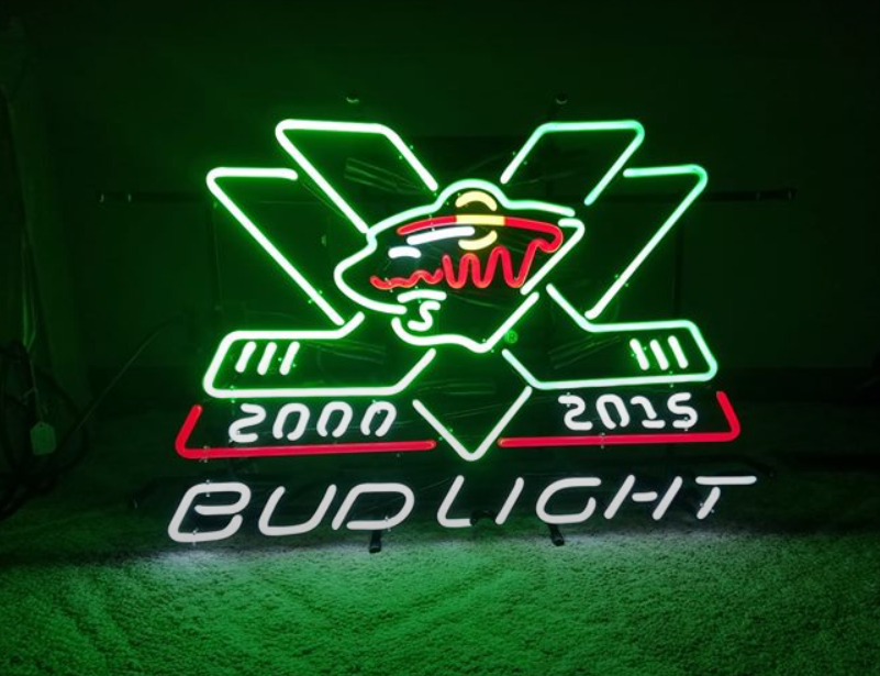 Custom BudLight Minnesota Wild Neon Sign NHL Sports Neon Light Tube Neon Light