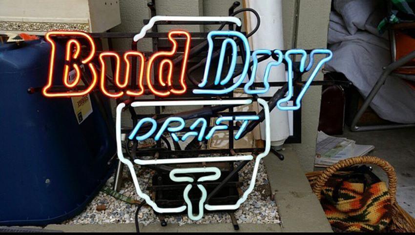 Custom Bud Dry Bud Light Neon Sign Real Neon Light